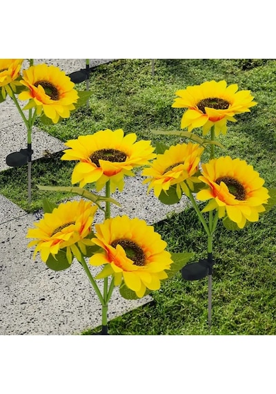 Güneş Enerjili Bahçe Dekor Ayçiçeği 2 Adet Solar Güneş Enerjili Karanlık Sensörlü 1