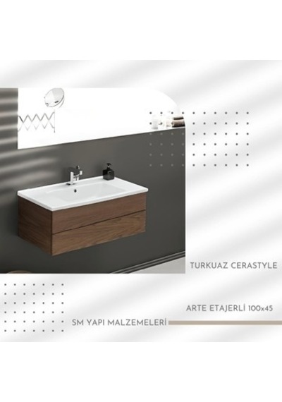 Arte Etajerli 100x45 Cm, Modern Tasarım Ve Fonksiyonel 508 Yeşil