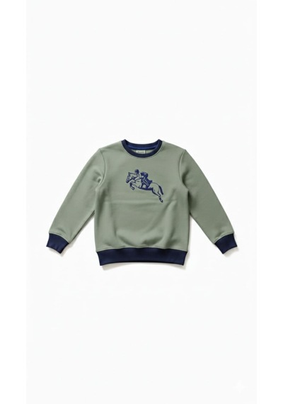 Coupon Çocuk Sweatshirt / Logo Baskılı Su Yeşili