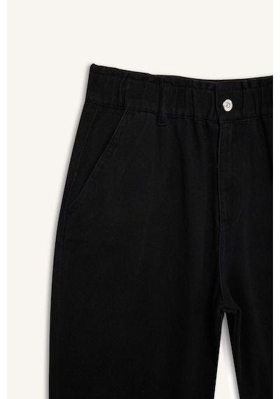 Defacto Paperbag Gabardin Kumaş Pantolon Cepli Standart Paça Gabardin Pantolon S2790az25spbk81 Siyah