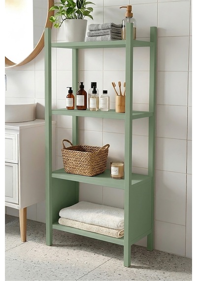 Yurudesign Blom Banyo Rafı Düzenleyici Banyo Dolabı Kitaplık 4 Raf Ahşap İskelet 102cm Ihlamur Yeşili Bl2-y Yurudesign Blom Banyo Rafı Düzenleyici Banyo Dolabı Kitaplık 4 Raf Ahşap İskelet 102cm Ihlamur Yeşili Bl2-y