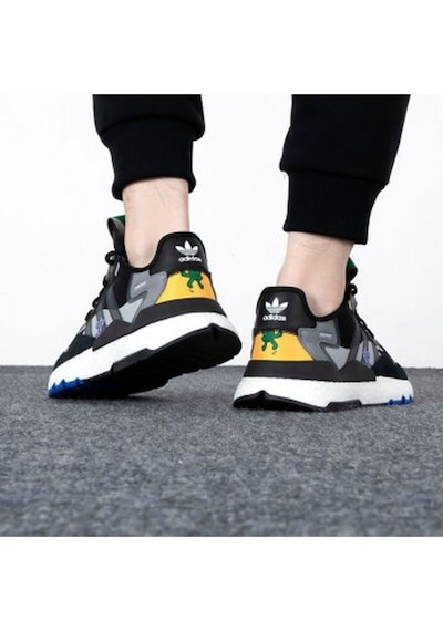 Adidas Nite Jogger Siyah Beyaz Sarı Erkek Sneaker Ayakkabı Nite-1 Siyah - Sarı