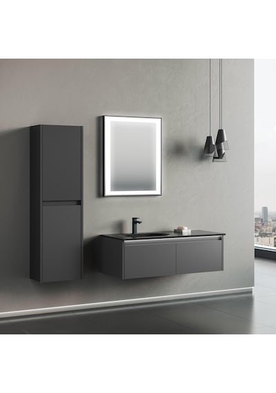 Orka Lisbon 110 Cm Mdf Antrasit Banyo Dolabı Takımı Ve Boy Dolabı Antrasit Orka Lisbon 110 Cm Mdf Antrasit Banyo Dolabı Takımı Ve Boy Dolabı Antrasit