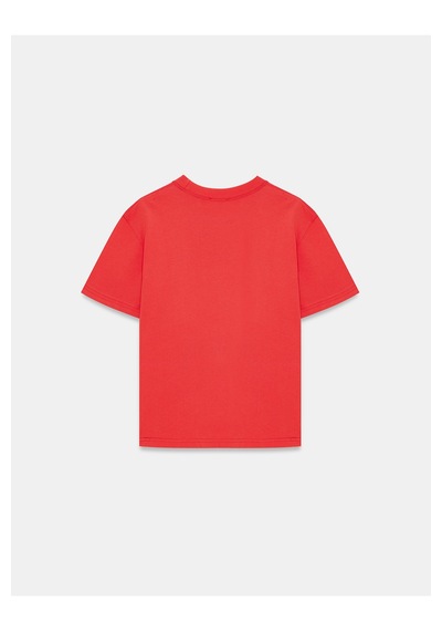 Dilvin Kadın Pamuk Bisiklet Yaka T-shirt Kırmızı - 101a30312