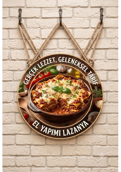 Lazanya Temalı Restoranlar Cafeler Lokantalar İçin Ahşap Duvar Kapı Dekoratif Süs