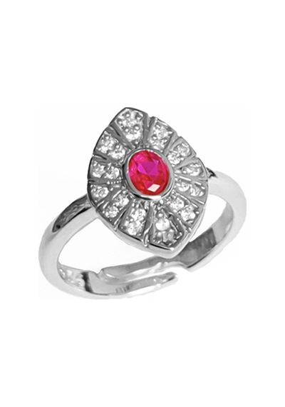 Çift Renk Ortası Ruby Baget Taşlı Gümüş Yüzük Altın