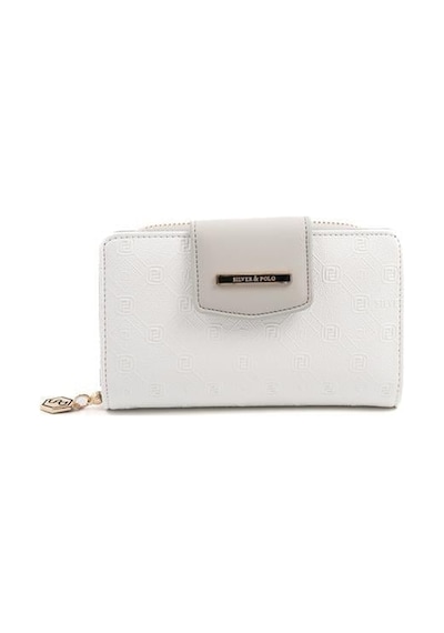 Silver Polo Sp1202 Kadın Cüzdan & Kartlık Logolu Beyaz-a.gri