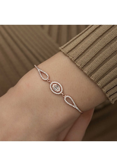 Gümüş Oval Baget Bileklik - Seçenek: Br0460898