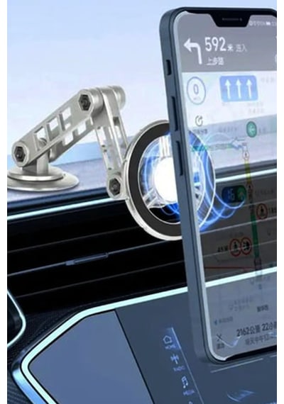 Muratech Newface Q50 Yapışlı 360 Derece Ayarlanabilir Manyetik Magsafe Araç Tutucu - Siyah