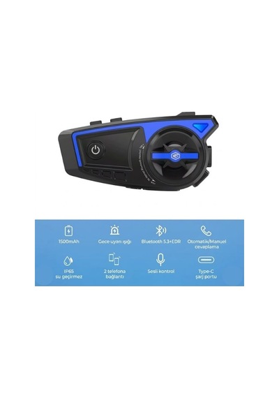 Gearelec X6 Bluetooth Kask Kulaklık Ip65 Su Geçirmez, Gürültü Azaltma, 1500mah Batarya, Interkom