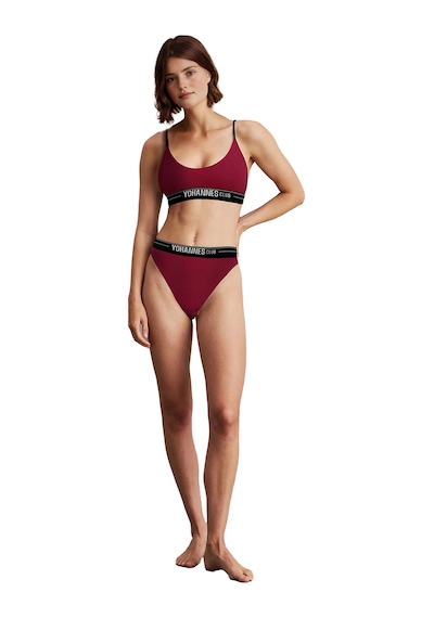 Yohannes Club, Kadın Pamuklu İç Çamaşırı Takımı, Renk Seçenekli, Bralet-kemerli Bikini Slip Bordo