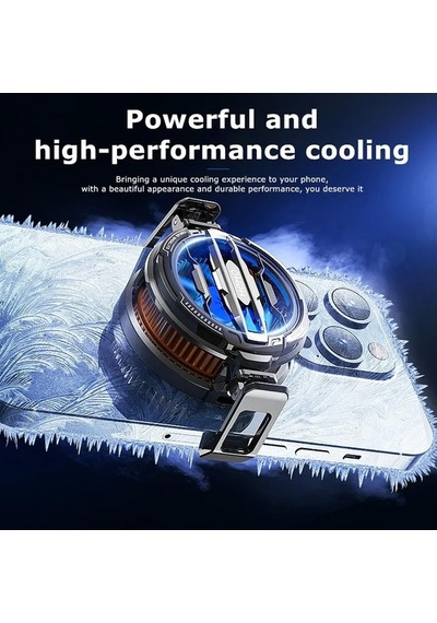 Maoyaya Magnetik Telefon Soğutucu Cx07, Siyah, Telefon Fan Soğutucu Siyah