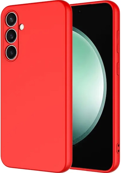 Samsung S25 Fe Uyumlu İçi Kadife Lansman Cappy Silikon Kılıf Kırmızı