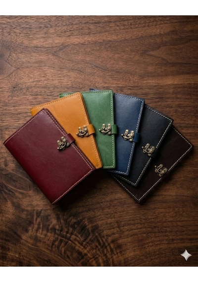 Otohousse El Yapımı Deri Tablet Organizer Kılıfı 8.5 İnç Tablet Uyumlu Lacivert