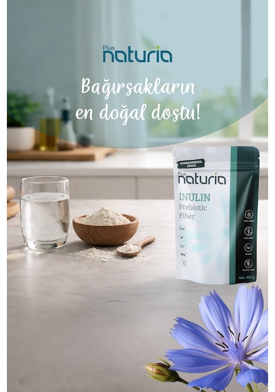 Plus Naturia İnülin Prebiyotik Lif Vegan, Glutensiz, C Vitamini Takviyeli 400g