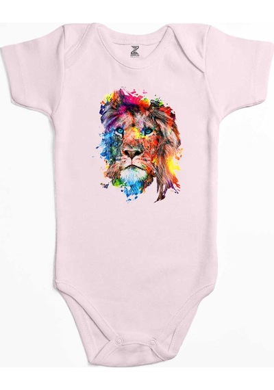 Zepplin Giyim Lion Rainbow Sarı Bebek Body Zıbın