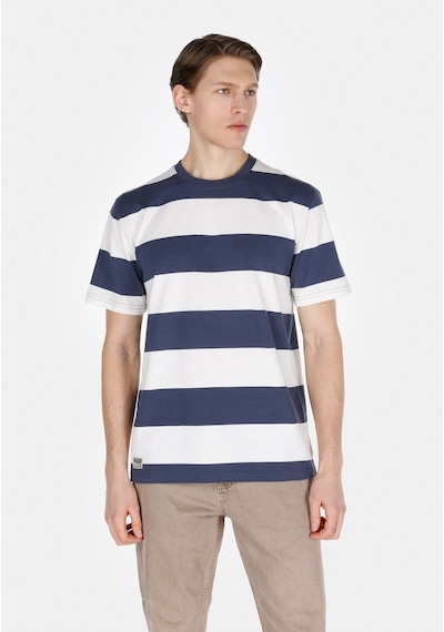 Colin's Colins Comfort Fit Yuvarlak Yaka Çizgili Erkek Lacivert Kısa Kol Tişört Cl1073099 Cl1073099 Q1.v1 Nav Lacivert