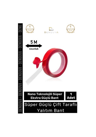Ekstra Güçlü Çok Amaçlı Çift Taraflı Tamir Dış Mekan Montaj 5mt Silikon Şeffaf Bant 1 Adet