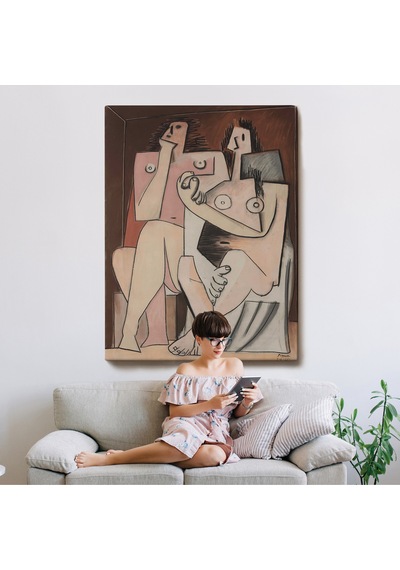 Pablo Picasso - Adam Ve Kadın Soyut Tablosu - Homme Et Femme-7329