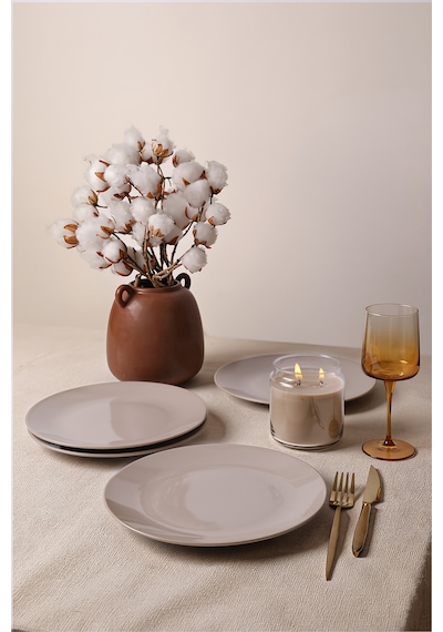 Keramika Taupe Ege Servis Tabağı 26 Cm 4 Adet 594 Krem
