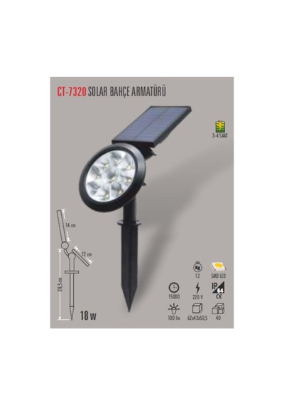 Ct-7320 18w Solar Bahçe Armatürü G.ışığı Diğer