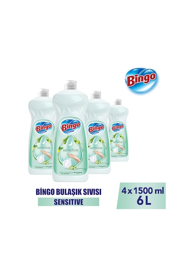 Sıvı Elde Bulaşık Deterjanı Sensitive 1500ml X 4 Adet