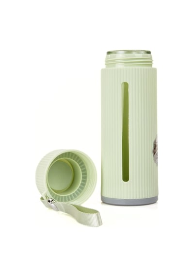 Mukko Home 500 Ml Şeffaf Pencereli Cam Suluk Soft Renkli, Bpa Içermez,yeşil