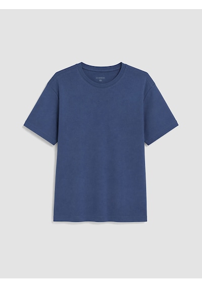 LC Waikiki Lc Waıkıkı İndigo Bisiklet Yaka Kısa Kollu Erkek Pijama Üst Indigo
