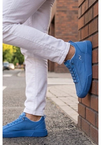 Citycomfort Mavi Kapitone Dokulu Modern Unısex Sneaker
