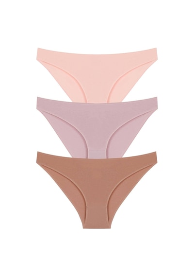10010 Slip 3'lü Bikini Külot Paketi 10010-v6-Somon-Vizon-K.Kapiçino Somon - Vizon - Kahverengi