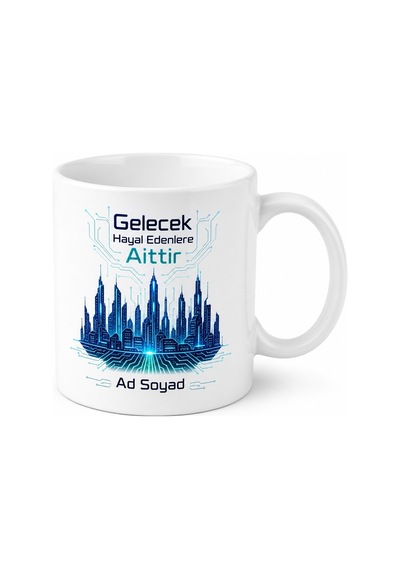Bilim Kurgu Klasikleri Hayranlarına Geleceğe Yolculuk Siber Kupa Hediye Bardak Beyaz / Çok Renkli