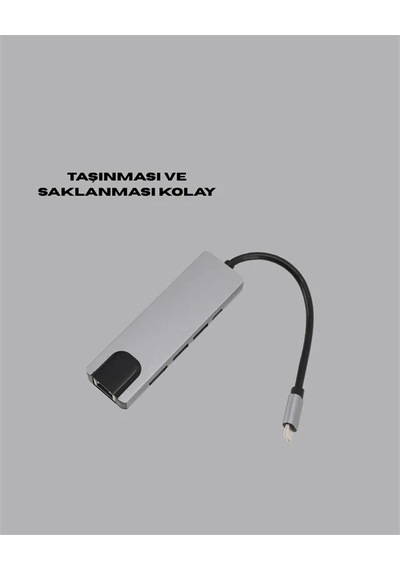 Ers 4k Hdmı Çıkışlı, Gigabit Ethernet'li Usb C Çoklu Port Hub