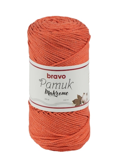 Pamuk Makrome İplik 250 Gr 240 Metre Koton Renk Kodu: 702 Portakal