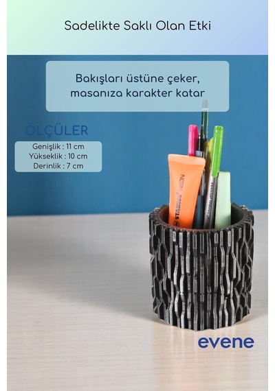 Kalemlik Masa Kalemliği Organizer Kalemlik Gümüş Eskitme Renk Model 78 Çok Renkli