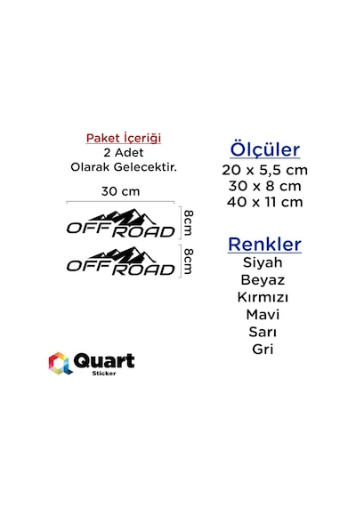 2 Adet Karlı Tepe Off Road Sticker Oto Sticker Araba Sticker