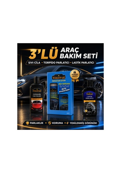 3lü Set Sıvı Cila,torpdio Parlatıcı Ve Lastik Parlatıcı