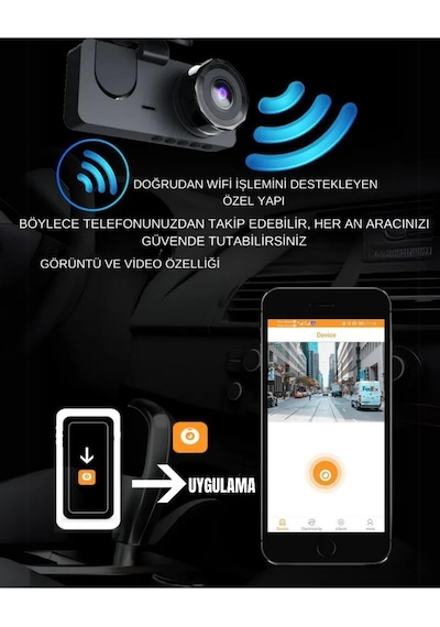 Cj Üç Kameralı Wi Fi Araç İçi Kamera - Gps Takip & G-sensor Özellikli Güvenlik Çözümü
