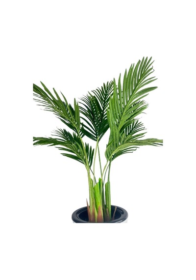 Yapay Areka Palmiye Ağacı Beyaz Kumsal Vazoda Yapay Ağaç 150cm 10 Yaprak