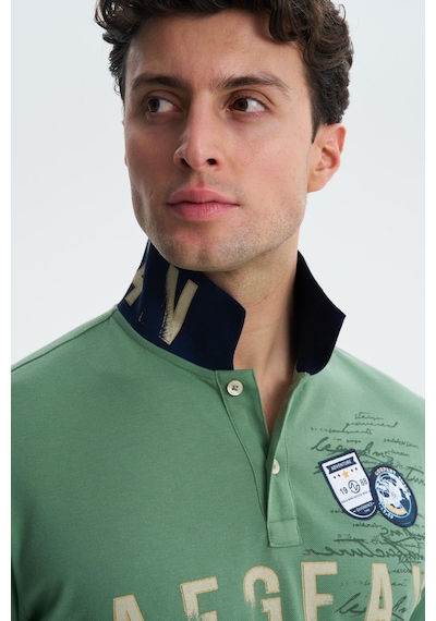 AR-MA Arma Erkek Regular Fit Likralı Pike Polo Yaka Tişört Y27374308601 Yeşil