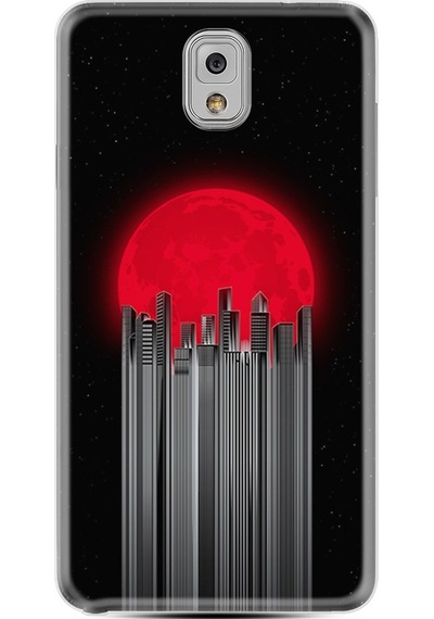 Samsung Uyumlu Galaxy Note 3 Kılıf Silikon Red City 1707