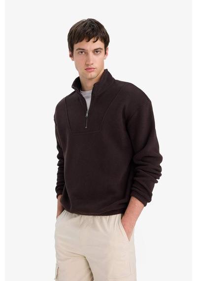 Defacto Boxy Fit Dik Yaka Yarım Fermuarlı Polar Sweatshirt E8632ax25wnbn116 Kahve Defacto Boxy Fit Dik Yaka Yarım Fermuarlı Polar Sweatshirt E8632ax25wnbn116 Kahve
