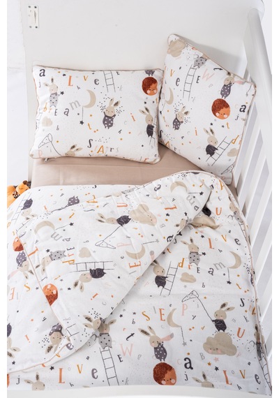 Patalena Home Pamuk 4 Parça Bebek Nevresim Takımı 100x150 Cm Cappuccino