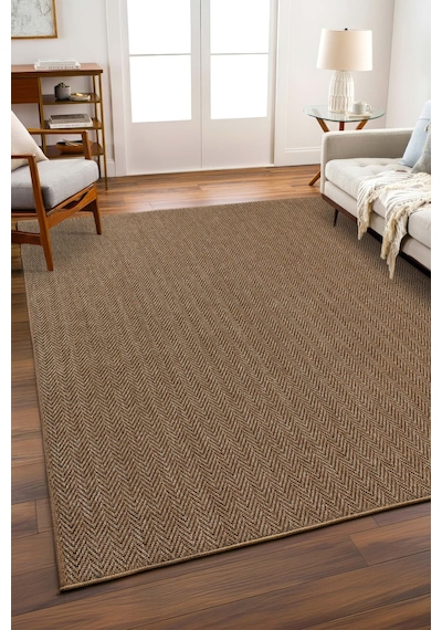 Kahve Ve Siyah Balıksırtı Sisal Halı - Fm03bl