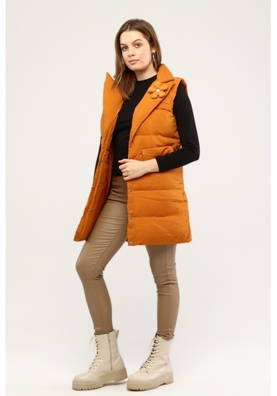 Pua Fashion Tarçın Çiçek Detaylı Yelek 001