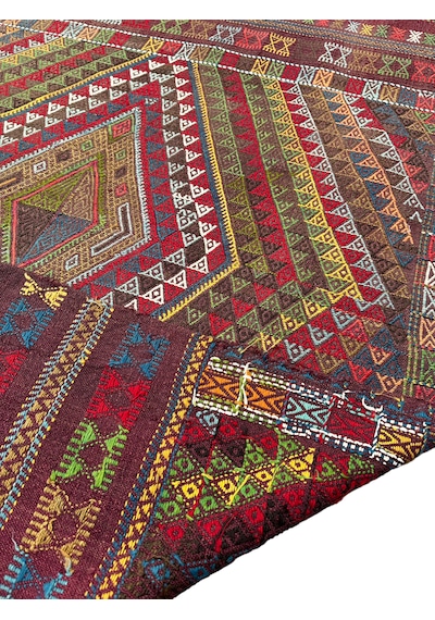 El Dokuma Antika Obruk Kilimi 135x170 Kök Boya 130 Yıllık Koleksiyonluk Kilim