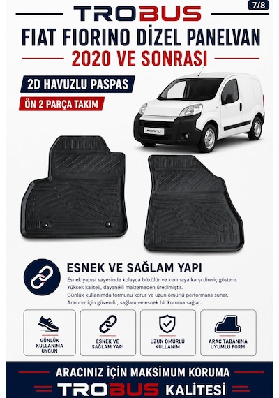 Trobus Fiat Fiorino Cargo 2020-2024 2d Havuzlu Paspas 2 Parça