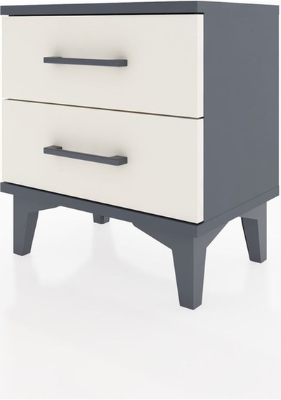 Arges Komodin 2 Çekmeceli 44x30x48 Antrasit-aytaşı Antrasit