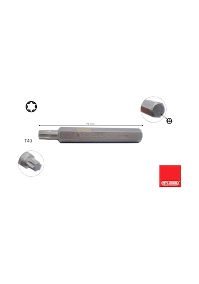 Ceta Form H10 T40x75 Mm Uzun Torx Bits Uç Cb/1140g