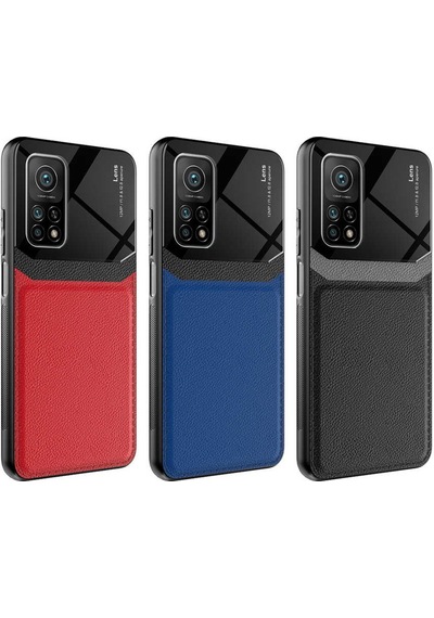 Xiaomi Mi 10T Pro Kilif Lens Deri Görünümlü Tpu Kapak 470545383