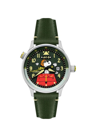 Avı-8 Hawker Hurricane Av-4151-05 Mckellar Dual Time Peanuts Snoopy Flying Ace Limited Edition Erkek Gri